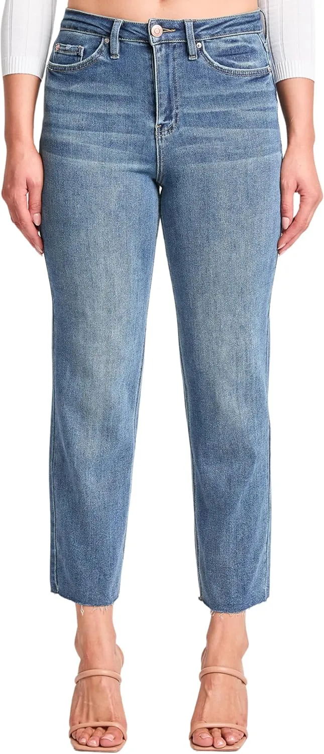 YMI Women's Cropped Straight Leg Jeans