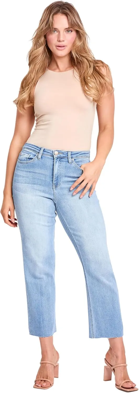 YMI Women's Cropped Straight Leg Jeans