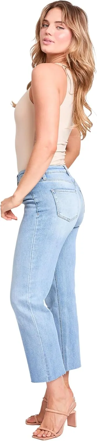 YMI Women's Cropped Straight Leg Jeans
