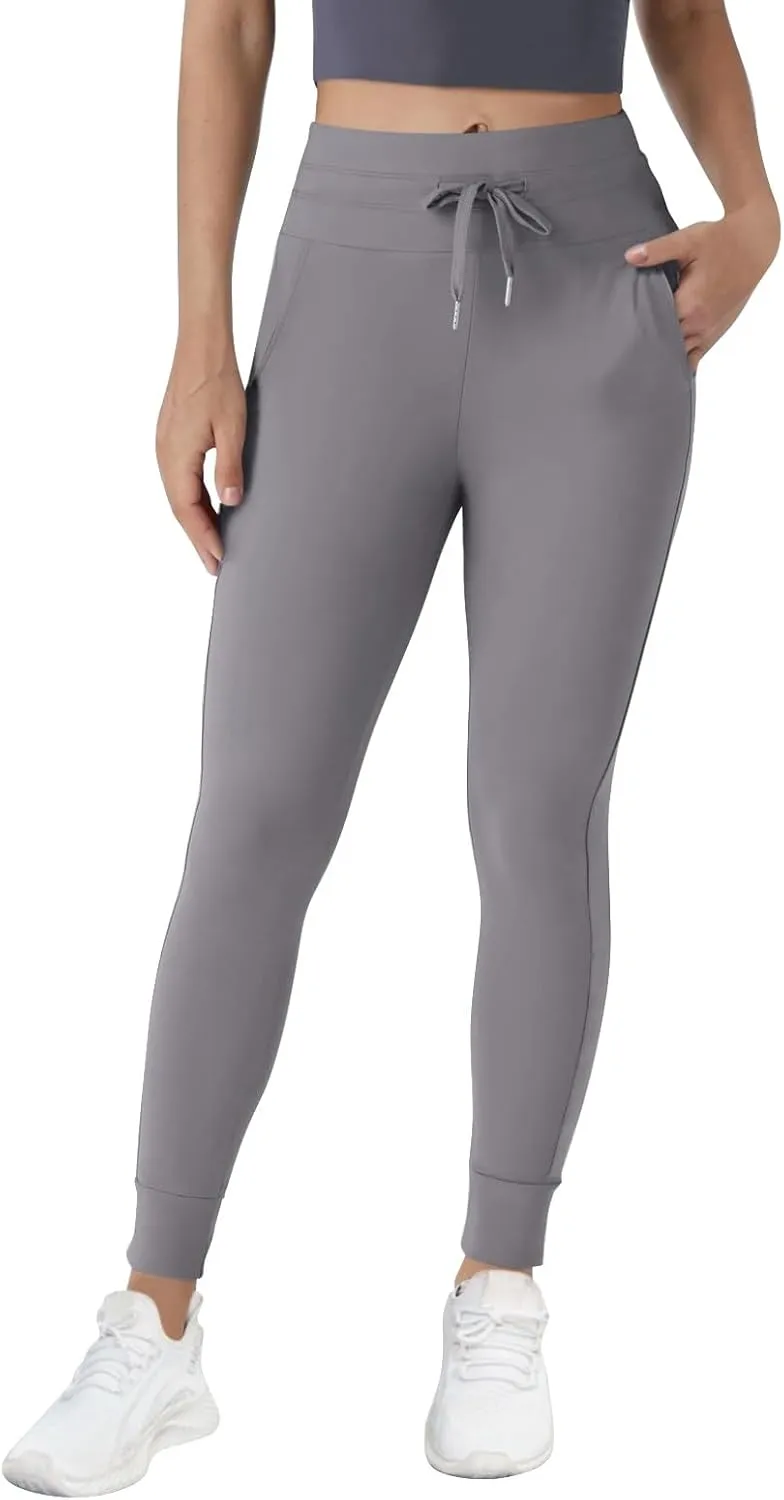 Yoga Pants Women Drawstring Elastic High Waisted Tummy Control Joggers with Pockets Comfy Stretch Athletic Leggings