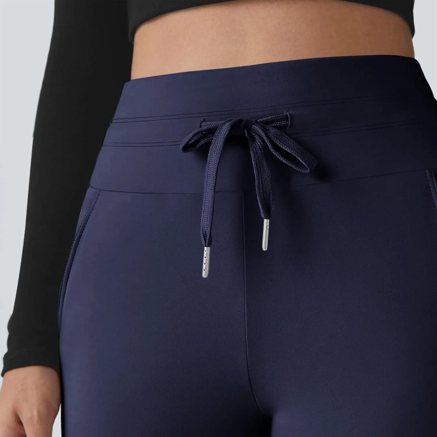 Yoga Pants Women Drawstring Elastic High Waisted Tummy Control Joggers with Pockets Comfy Stretch Athletic Leggings
