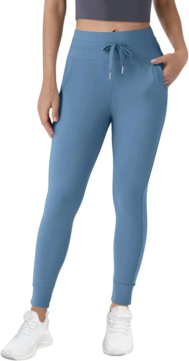 Yoga Pants Women Drawstring Elastic High Waisted Tummy Control Joggers with Pockets Comfy Stretch Athletic Leggings