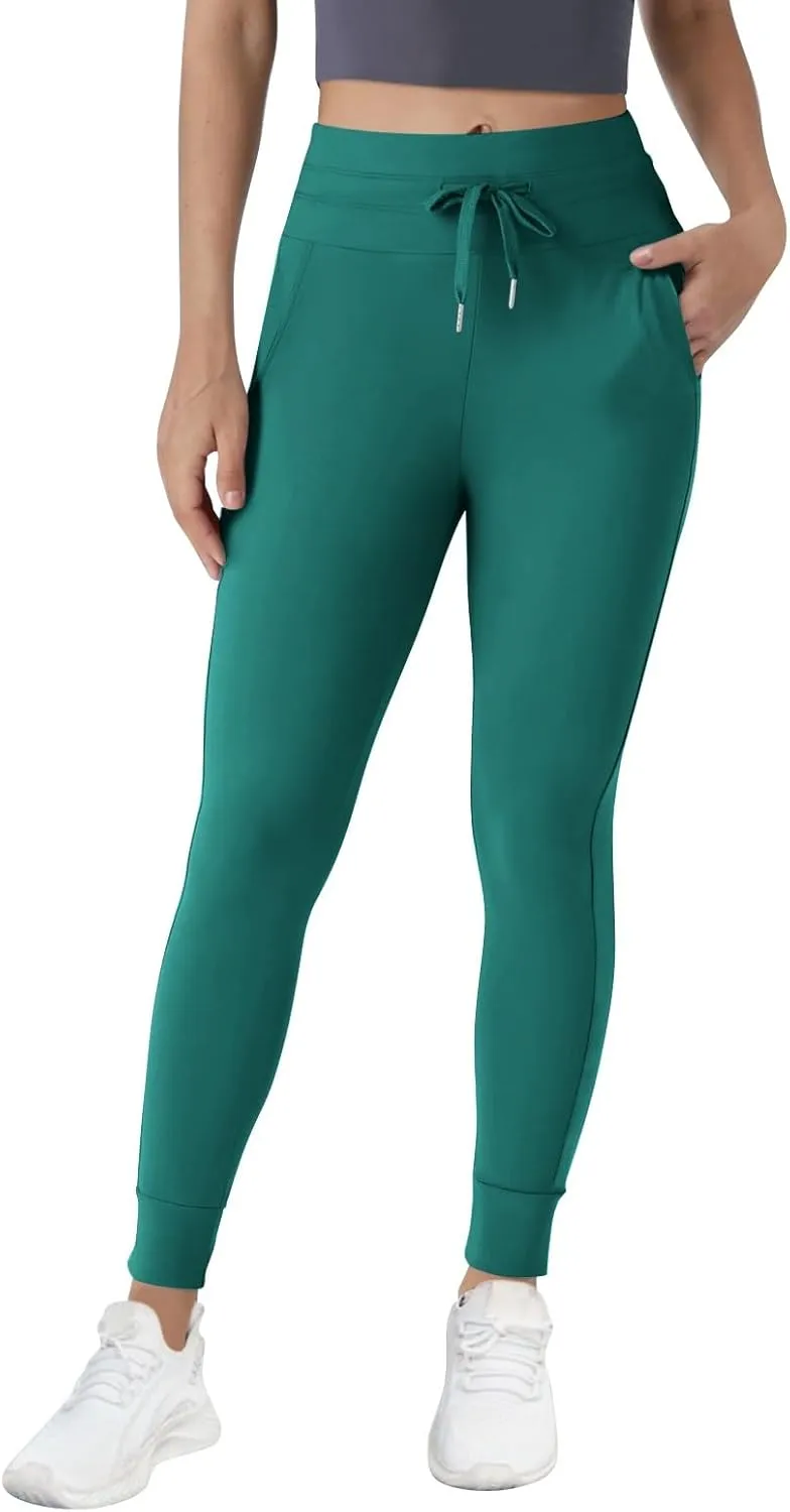 Yoga Pants Women Drawstring Elastic High Waisted Tummy Control Joggers with Pockets Comfy Stretch Athletic Leggings