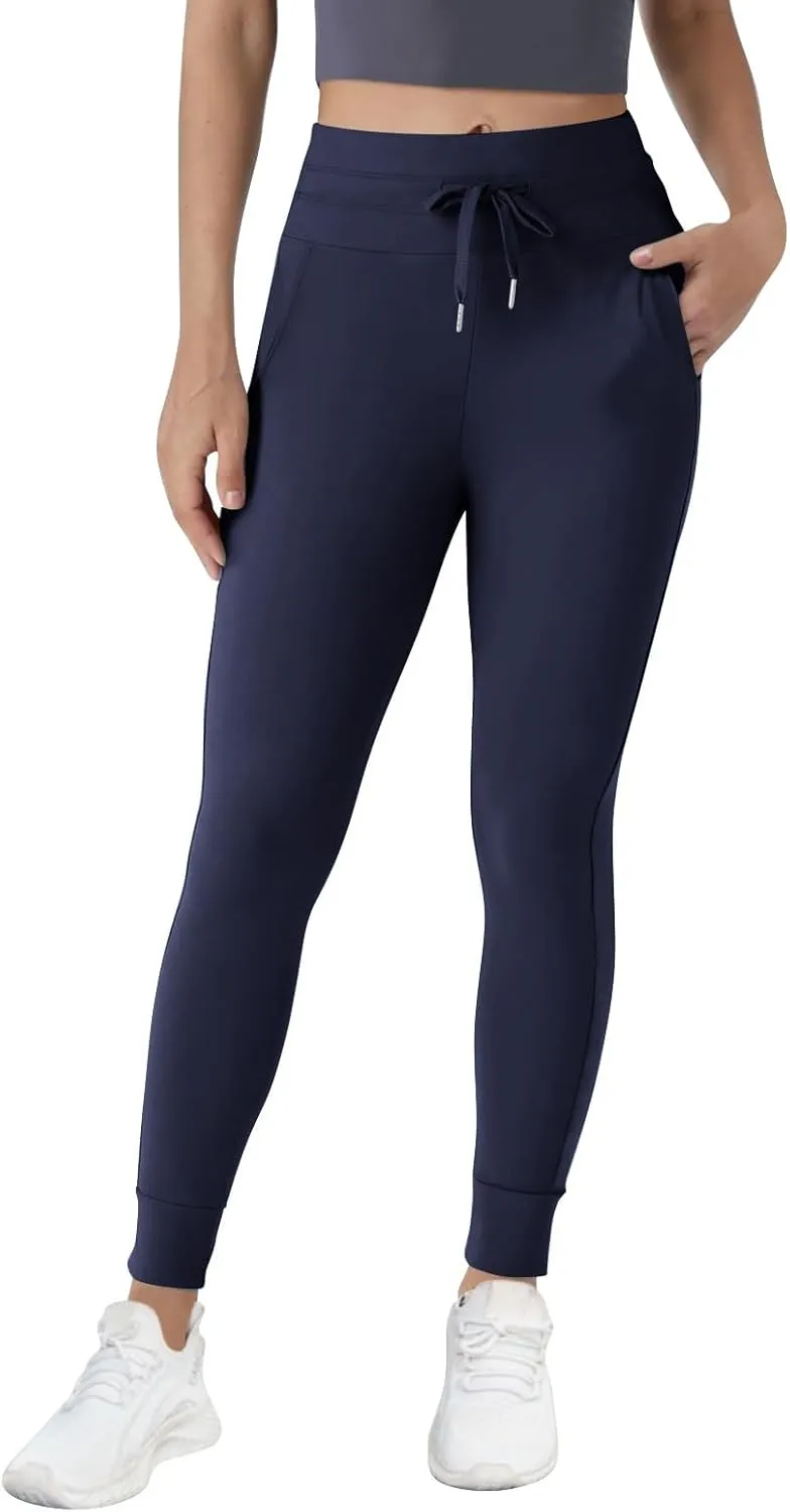 Yoga Pants Women Drawstring Elastic High Waisted Tummy Control Joggers with Pockets Comfy Stretch Athletic Leggings