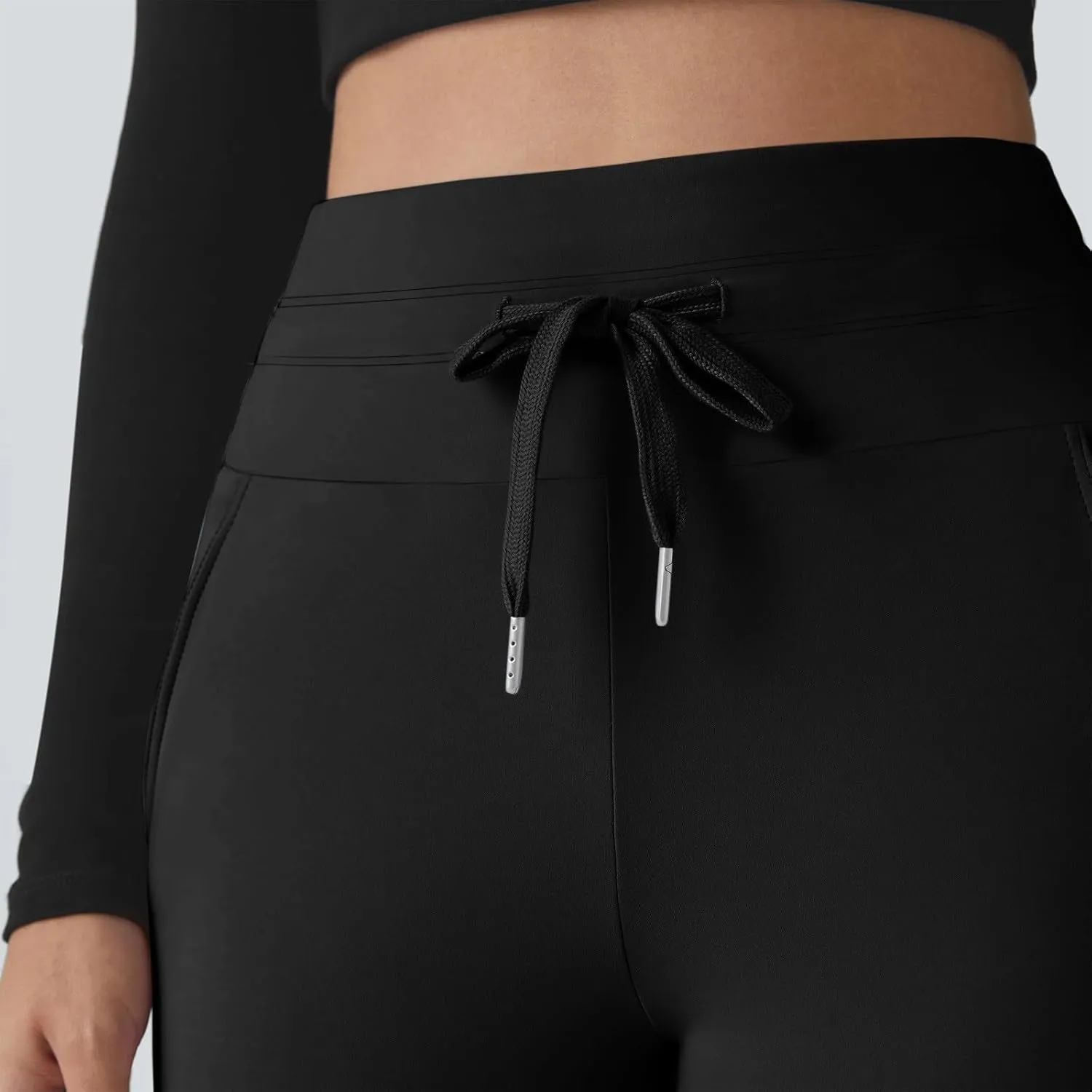 Yoga Pants Women Drawstring Elastic High Waisted Tummy Control Joggers with Pockets Comfy Stretch Athletic Leggings