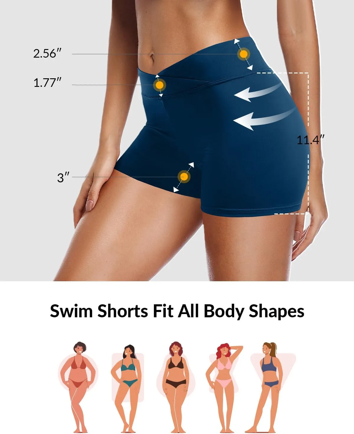 Yonique Womens Swim Shorts Bathing Suits Bottoms Swimsuit Bottoms(Available in Plus)